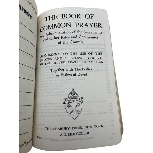 1953 The Book of Common Prayer w/ The Psalter White Leather Seabury Press 5.75" - Picture 5 of 9